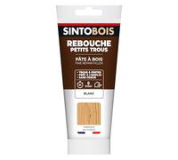 SINTO Pâte à bois blanc 250g | Rebouche trous et fissures jusqu'à 3mm, prêt à l'emploi, séchage en 4h sans retrait ni odeur, intérieur et extérieur
