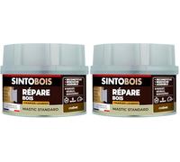 SINTO - Pâte à Bois Charges Lourdes - Reconstitue les Parties Manquantes - Passages Fréquents et Charges Lourdes - Intérieur et Extérieur - Sec en 20min - Chêne - Technique Professionnelle - 190g