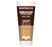 SINTO Pâte à bois chêne clair 80g | Rebouche trous et fissures jusqu'à 3mm, prêt à l'emploi, séchage en 4h sans retrait ni odeur, intérieur et extérieur