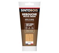 SINTO Pâte à bois chêne foncé 250g | Rebouche trous et fissures jusqu'à 3mm, prêt à l'emploi, séchage en 4h sans retrait ni odeur, intérieur et extérieur