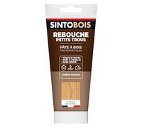 SINTO Pâte à bois chêne moyen 250g | Rebouche trous et fissures jusqu'à 3mm, prêt à l'emploi, séchage en 4h sans retrait ni odeur, intérieur et extérieur