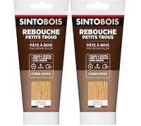 Sinto Pâte à Bois pour Reboucher Imperfections et Fissures -Chêne Moyen - 250g - Idéale pour Reboucher les Petits Trous dans le Bois - Sans Odeur - Intérieur et Extérieur (Lot de 2)