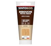 SINTO Pâte à bois teinte naturelle 80g | Rebouche trous et fissures jusqu'à 3mm, prêt à l'emploi, séchage en 4h sans retrait ni odeur, intérieur et extérieur