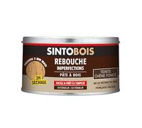SINTO Pâte à bois tradition Chêne foncé, 250g | Répare fissures et trous dans le bois, sec en 2h, toutes finitions, intérieur et extérieur