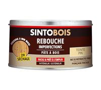 SINTO Pâte à bois tradition pin 250g | Rebouche les trous dans le bois, se ponce se perce se visse et se peint, prêt à l'emploi, sec en 2h, intérieur et extérieur