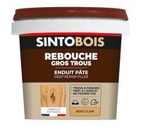 Sinto – Rebouche bois – Gros trous & fissures, prêt-à-l'emploi, sans odeur, 500 g bois clair