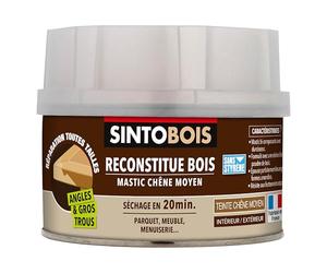 SINTO Reconstitue Bois Angles & Gros Tous Chêne Moyen - 190G - Idéal pour Reconstituer, Réparer et Reboucher une Partie Manquante sur du Bois
