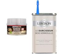 SINTO Reconstitue Bois Angles & Gros Tous Sapin - 500 ml - Idéal pour Reconstituer & LIBERON Durcisseur pour bois vermoulus ou fragilisé, Incolore, 250mL
