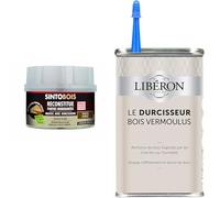 SINTO Reconstitue Bois Angles & Gros Tous - Teinte Chêne - 170 ml - Idéal pour Reconstituer, Réparer & LIBERON Durcisseur pour bois vermoulus ou fragilisé, Incolore, 250mL