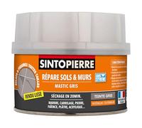 SINTO - Répare Sols et Murs - Rebouche et Répare Eclats, Fissures, Trous - Séchage Rapide - Prêt à l'Emploi - Dosage Automatique - Teinte Grise - Technique Professionnelle - 280g