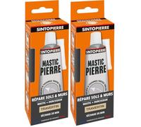 SINTO Répare sols et murs travertin 100g, reconstitue rebouche et colle tous types de pierres, marbre carrelage faïence et plâtre, séchage rapide, rénove sols et murs, intérieur et extérieur
