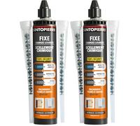 SINTO Scellement Chimique Charges Lourdes - 300 ml - Fixer et Sceller des Charges Lourdes - Matériaux Creux et Pleins - Simple d'Utilisation (Lot de 2)