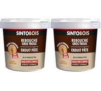 SINTOBOIS - Reboucher les gros trous - Mastic - Prêt à l'emploi - Poncer et peindre - Intérieur et extérieur - S'utilise comme un mastic - Ne se fissure pas - Technique professionnelle - 2 Kg