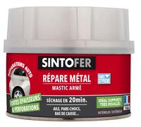 SINTO - Répare Métal Armé - Reconstitue et Colmate Trous et Perforations - Tous Métaux, Même Très Rouillés - Intérieur et Extérieur - Sans Styrène - Sec en 20min - Technique Professionnelle - 190g