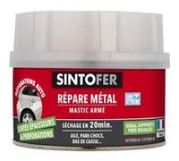 SINTO - Répare Métal Armé - Reconstitue et Colmate Trous et Perforations - Tous Métaux, Même Très Rouillés - Intérieur et Extérieur - Sans Styrène - Sec en 20min - Technique Professionnelle - 550g