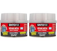 SINTOFER - Répare Métal Standard - Répare Trous et Enfoncements - Egalise et Soude à Froid - Sans Retrait - Sec en 20min - Intérieur et Extérieur - Blanc A Peindre - Technique Professionnelle - 970g