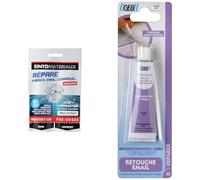 SINTORépareFaïence,Émail,Céramique Blanc-15gde résine+15gde durcisseur & Retouche émail blanc - 20 ml - GEB 197521