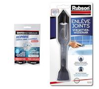 SINTORépareFaïence,Émail,Céramique Blanc-15gde résine+15gde durcisseur & Rubson | Enlève Joints à double embout - Outil pour enlever l'ancien joint sans rayer les supports