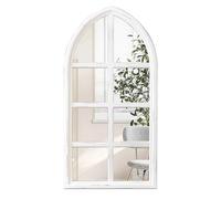 Sintosin Miroir Arche Rustique Blanc 45 x 90 cm, Grand Miroir Mural de Fenêtre, Miroir Vintage Cadre en Bois pour Salon, Entree, Chambre