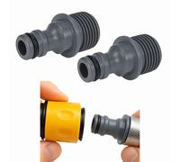 Sintrix Fab Nez de robinet mâle G1/2 compatible avec Gardena, lot de 2 | raccord rapide pour tuyau d'arrosage, filetage 1/2" BSP, tuyaux 1/2", 5/8" et 1" (13, 15, 25 mm), joint intégré, sans outil