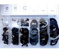 SIO Assortiment Circlips Extérieurs DIN 6799 300 Pièces - Anneaux Seeger RA pour Arbres - Clips de Sécurité en Acier - Jeu Circlips pour Auto Atelier Industrie Réparation