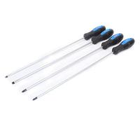 sio Orozco Jeu de tournevis super longs 450 mm 4 pièces - 2 plats et 2 Phillips - Tournevis extra longs pour accès difficile - Outils professionnels pour atelier et automobile