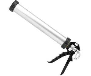SIO Pistolet à Silicone Professionnel 600 ml en Aluminium - Pistolet Extrudeur pour Cartouches, Poches et Saucisses - Applicateur Manuel pour Mastic, Colle, Joint, Étanchéité et Travaux de Bâtiment