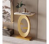 SIONDSTS Table Console Moderne en marbre avec Cadre en métal, Table d'appoint Mince pour l'entrée, Petite Table étroite pour canapé, Table d'appoint pour Salon, pour Couloir, Hall, entrée,Gold c,60cm