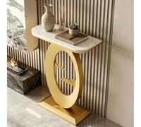 SIONDSTS Table Console Moderne en marbre avec Cadre en métal, Table d'appoint Mince pour l'entrée, Petite Table étroite pour canapé, Table d'appoint pour Salon, pour Couloir, Hall, entrée,Gold a,60cm