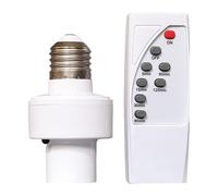 Sionhiuo Prise télécommandée pour lampes - Culot E27 avec télécommande - Minuterie sans fil - Support de lampe pour montage au plafond, armoire, couloir, salon