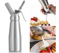 Siphon à chantilly professionnel - 0,5 L - 3 embouts en acier inoxydable - Compatible avec les récipients en aluminium