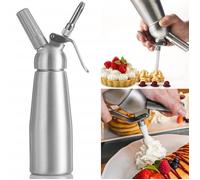 Siphon à crème professionnel - Inox 500 ml - Inclut 3 douilles - Compatible avec les cartouches en aluminium