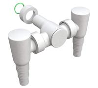 Siphon à double raccord, avec clapet anti-retour, de couleur blanche