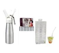 Siphon à mousses Gourmet, sauces et crèmes chaudes ou froides 500 ml + 1 boit... G
