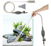 Siphon aspirateur pour Aquarium, changeur d’Eau 3 en 1 avec Gros Ballon d’air, Robinet et racloir Plastique, pour Gravier, Sable, algues et Fond du bac, Nettoyage Pratique, 67 Pouces