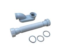 Siphon bas universel 1-1/2" tuyau évacuation réglable | Tuyau flexible for baignoire autoportante et douche(Grey)