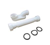 Siphon bas universel 1-1/2" tuyau évacuation réglable | Tuyau flexible for baignoire autoportante et douche(White)