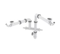Siphon bouteille pour évier 2 cuves avec prise machine Valentin Connectic gain de place blanc 40mm 1 pièce