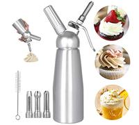 Siphon Chantilly Professionnel 500ml Siphon à Chantilly Siphons de cuisine avec 3 douilles en acier inoxydable en Aluminium pour Mousses et Crèmes Cartouche Gaz Siphon
