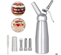 Siphon Chantilly Professionnel 500ml Syphon à Crème Chantilly en Aluminium avec 3 Douilles en Acier Inoxydable Femeo