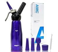 Siphon Chantilly, Syphon Cuisine Chantilly 500ml, Syphon à Crème en Aluminium avec 3 Douille Patisserie 1 Brosse, Cartouche Siphon Chantilly pour Crème Chantilly Mousses Dessert, Patisserie Accessoire