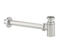 Siphon compact, sortie murale et bride Valentin en laiton chromé 32mm