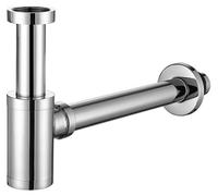 Siphon de 1 1/4 pouce, en acier inoxydable, avec clapet anti-odeur, couleur argent