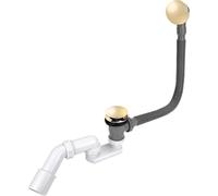Siphon de baignoire avec bouchon clic-clac et tube de trop-plein, doré