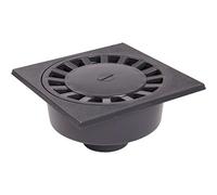 siphon de cour - 200 x 200 mm - a emboîture extérieure - sortie verticale - nicoll sc756 - gris foncé