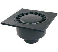 siphon de cour - 250 x 250 mm - a emboîture extérieure - sortie verticale - nicoll sc891 - gris foncé