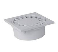 siphon de cour - 250 x 250 mm - a emboîture extérieure - sortie verticale - nicoll sc891g - gris clair
