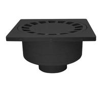 Siphon de cour en polypropylène - 300x300 mm - Noir - Faible encombrement - Anti-obstruction - Installation simplifiée