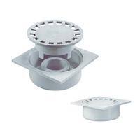 Siphon de cour gris - siphon de sol 200 x 200 mm échappement ø 80 - 100 -110, Bonde de sol