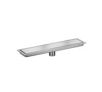 Siphon de douche linéaire avec passoire à cheveux, insert de drainage de sol invisible et amovible pour cuisine, toilettes, garage, sous-sol